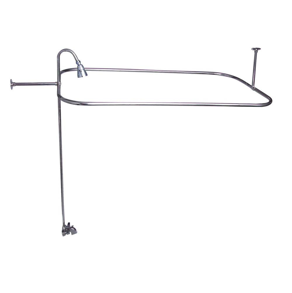 Tub Kit 60'' CI Roll Top,Shower Unit, Supplies, Drain-PB