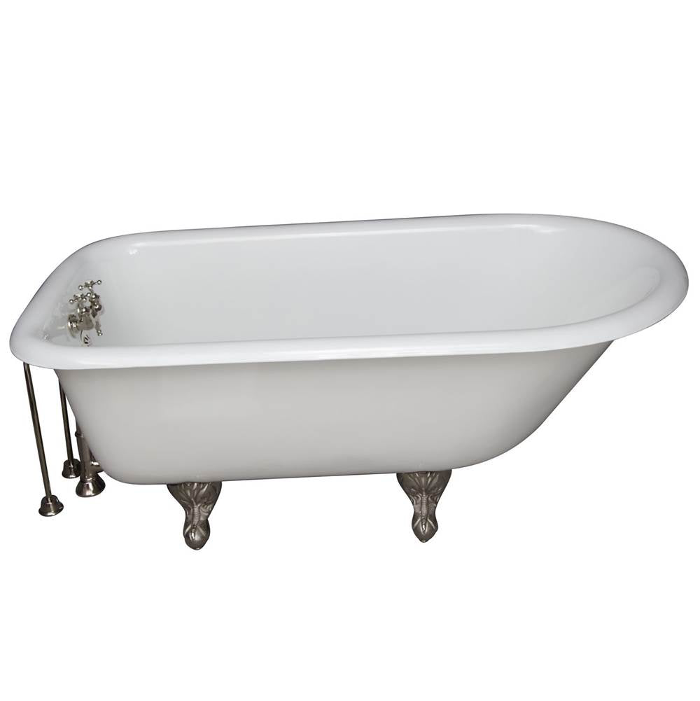 Barclay - Tub Kit 60'' CI Roll Top, Tub Filler, Supplies, Drain-PN - Polished Nickel