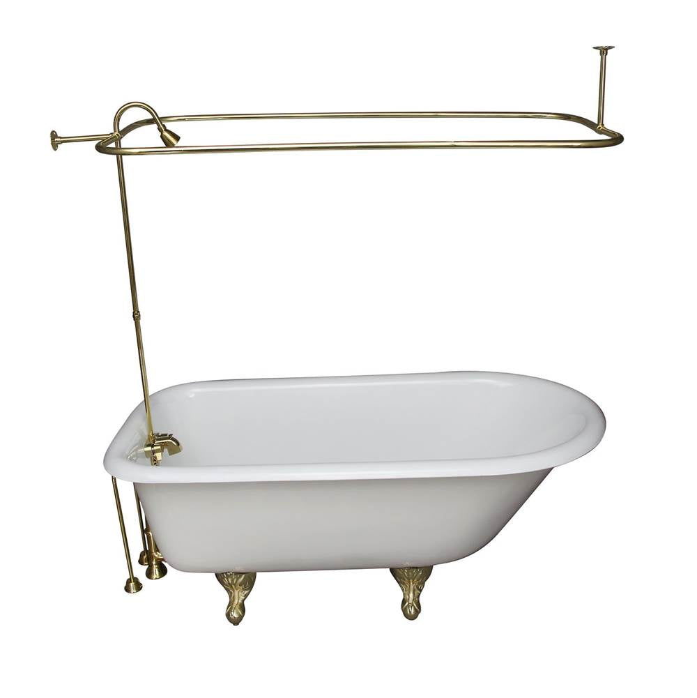 Barclay - Tub Kit 67'' CI Roll Top,Shower Unit, Supplies Drain-PB - Polished Brass