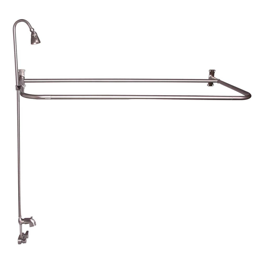 Tub Kit 67'' CI Roll Top,Shower Unit, Supplies, Drain-BrNkl
