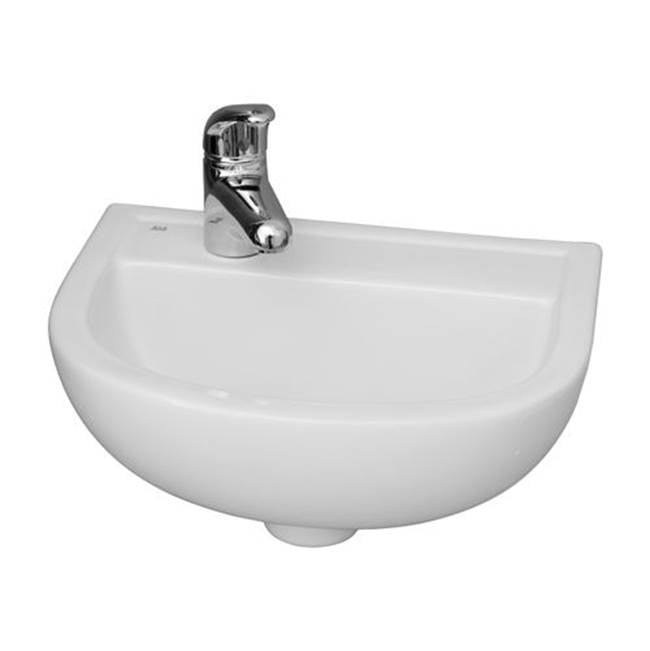 Barclay - Compact 380 Wall Hung Basin 1 Hole on Left - White - White