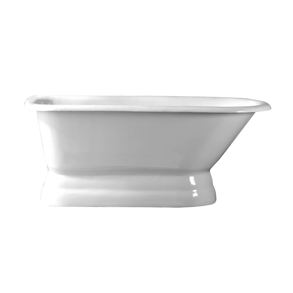 Barclay - Chadwick Cast Iron Roll Top w/ base, 60'', WH, No Holes - White