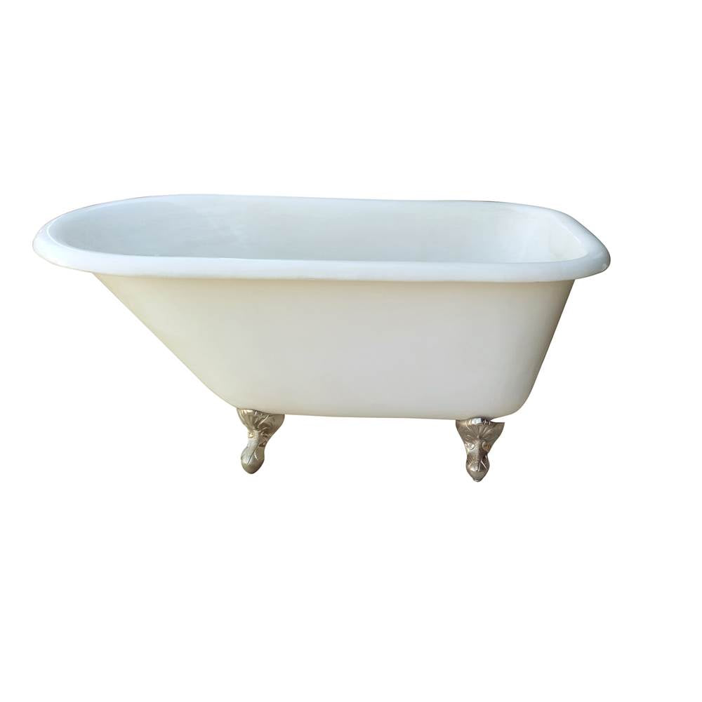 Barclay - Addison Cast Iron Roll Top WH, 49'', No Holes, WH Feet - White