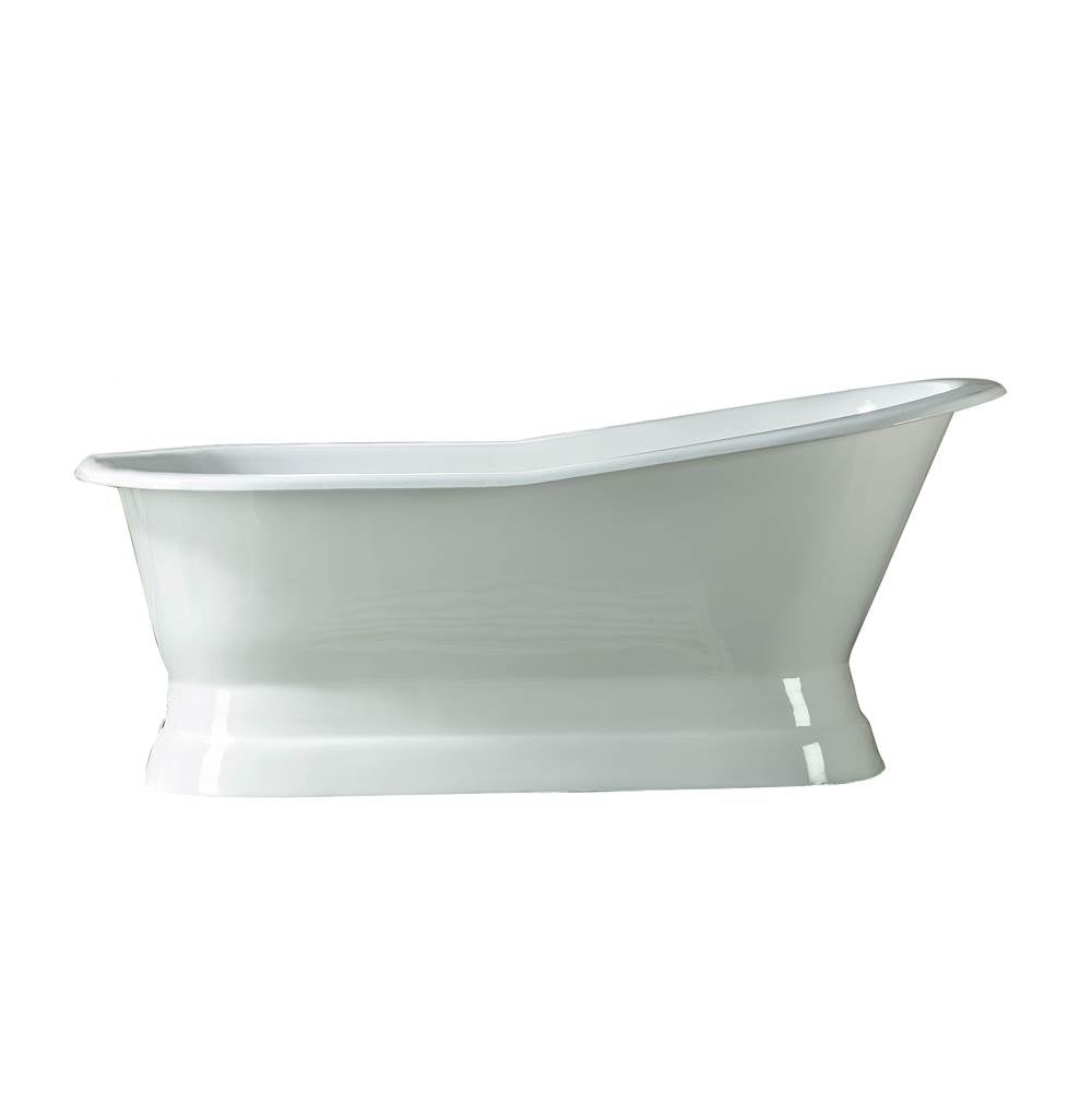 Barclay - Lyndsey Cast Iron Slipper 68 On Base, No Faucet Hole, White - White