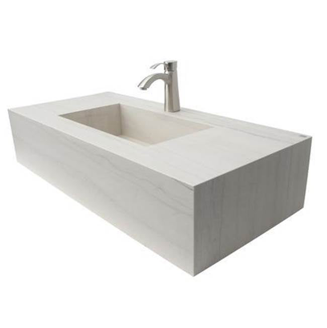 Barclay - Precious 40-5/8'' Porcelain 1- Hole,WallHung,w/Drain TR-Ivory - Travertino Ivory