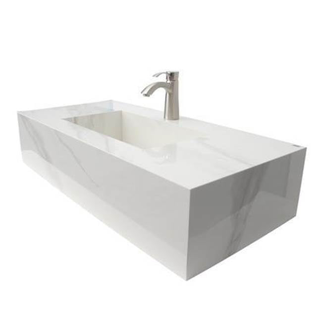 Barclay - Precious 40-5/8'' Porcelain 1- Hole,WallHung,w/Drain Carrara - Carrara