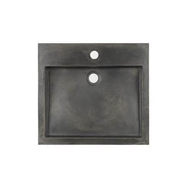 Barclay - Ewan Rect Cement Above Counter 1 Faucet Hole, Dusk Gray - Dusk Gray