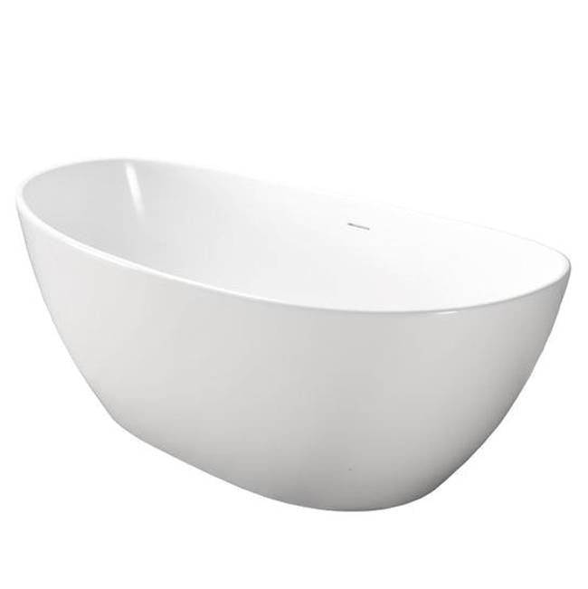 Howe 64'' BARstone Freestanding Tub, Matte White, No Holes