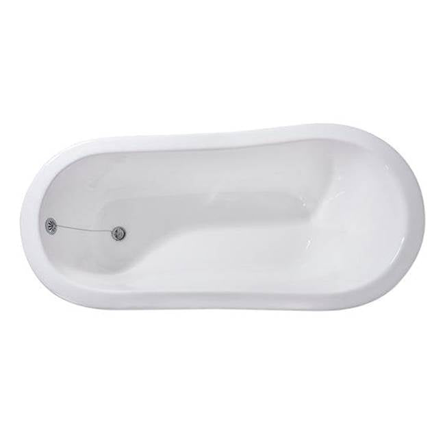 Grayson Cast Iron Slipper WH, 57'', No Holes, BL Feet