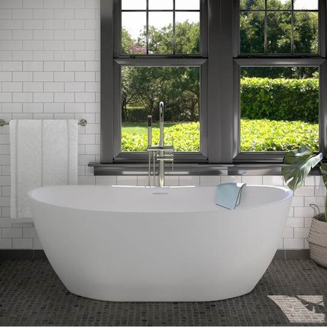 Howe 64'' BARstone Freestanding Tub, Matte White, No Holes