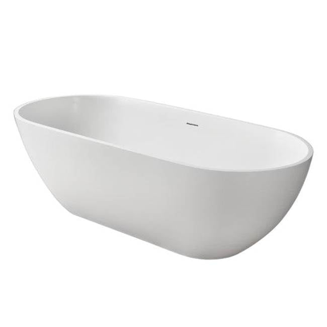 Nyoko 68'' BARstone Freestanding Tub, White Matte