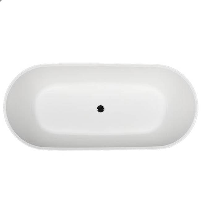 Nyoko 68'' BARstone Freestanding Tub, White Matte