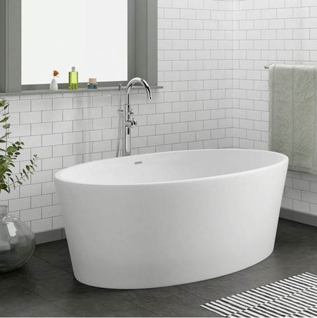 Magnus BARstone Oval, 63'', No Faucet Holes, White Matte
