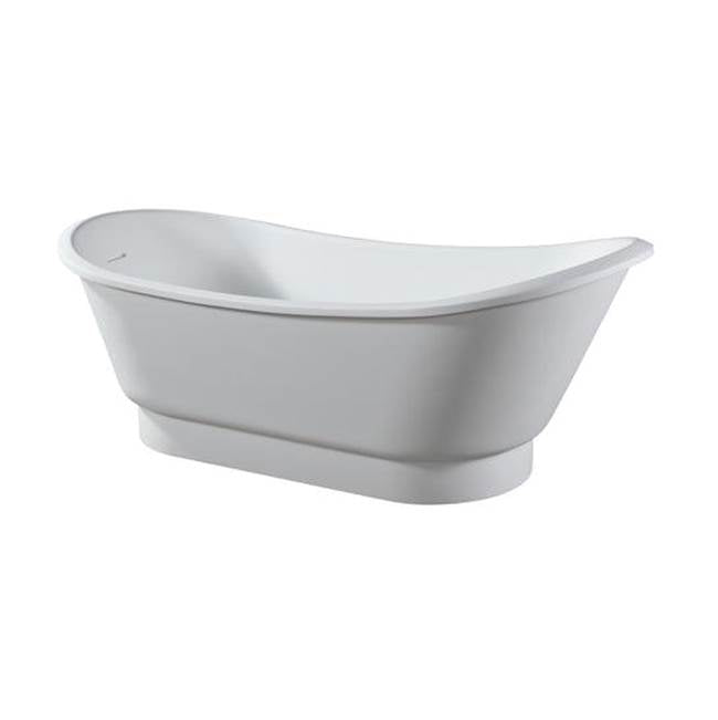 Becki 67'' Freestanding DBL Slipper BARstone Tub ,Matte WH