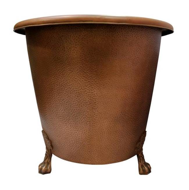 Panya 68'' Roll Top Copper Tub, ClawFoot PB,Antique Copper