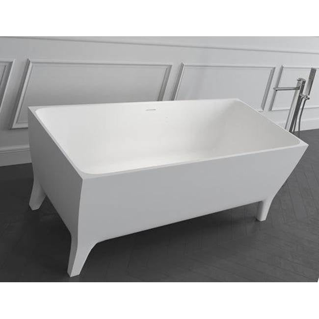 Timon 67'' BARstone Freestanding Tub, White Matte