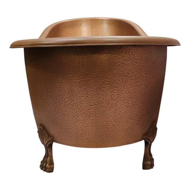 Gitali 68'' Slipper Copper Tub, ClawFoot, Antique Copper