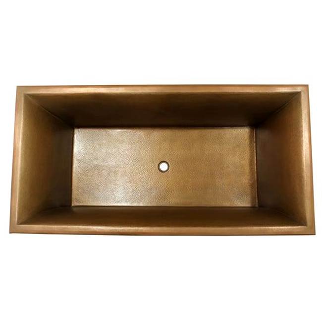 Wilmott 66'' Freestanding Rect Hammered Copper Tub, AC