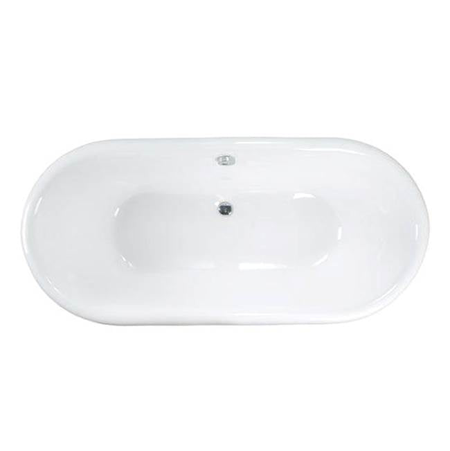 Gallagher CI 72'' Dbl Roll Tub No Holes, Black Feet