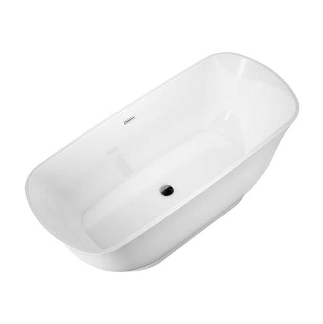 Celeste 67'' AC FS Tub,Internal Drain Pipe, No Faucet Holes,BN