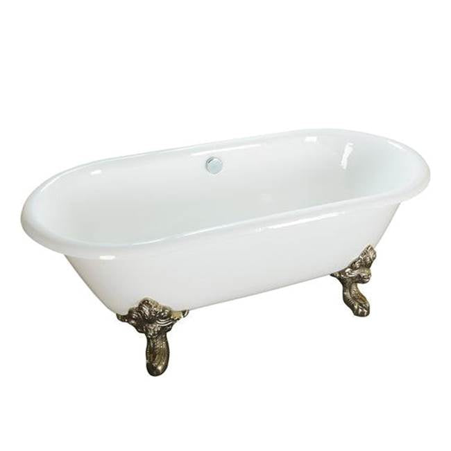 Gallagher CI 72'' Dbl Roll Tub No Holes, Black Feet