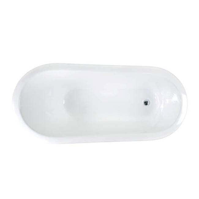 Gavin Cast Iron Slipper 54'' WH 7'' Deck holes, PB Imp Feet