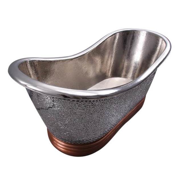 Galileo Dbl Slipper Copper w/ Base, 72'', No Faucet Holes