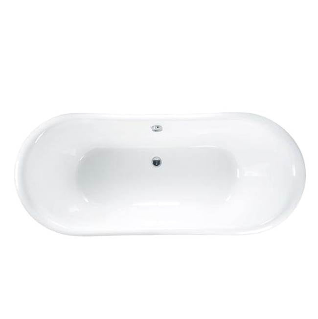 Randall Cast Iron Dbl Slipper w/ base, 72'', WH, No Holes