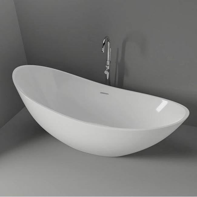Britta BARstone Slipper Tub, No Holes, OF Slot, White Matte