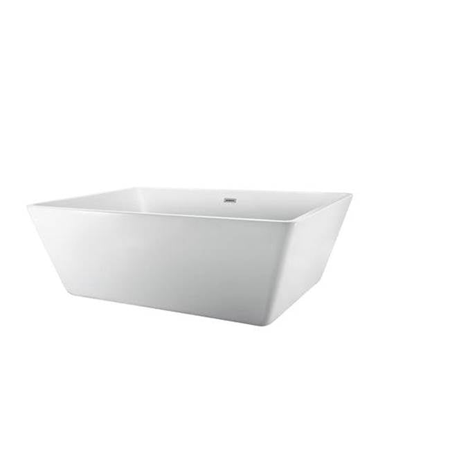 Vaughn 71'' AC Rect Tub WH, Internal drain-OF BN