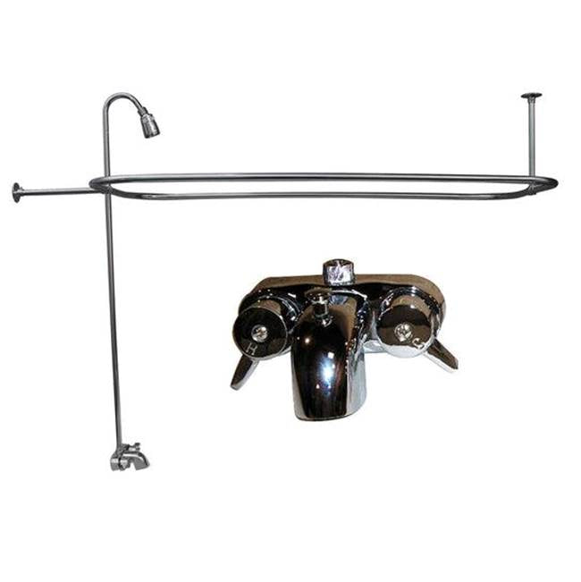 Tub Kit 60'' CI Roll Top, Shwr Unit, Supplies, Drain-Chrome