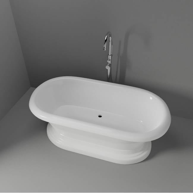 Carlotta Acrylic Dbl Roll WH w/ base, 61'', No Holes