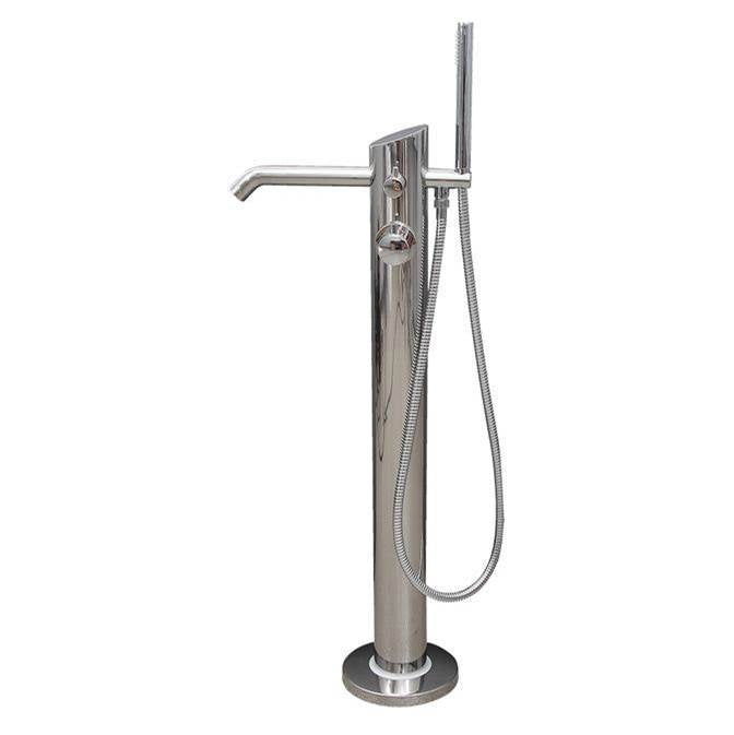 Barclay - Larkin Freestanding Thermo Tub Filler, Polished Stainless - Polished Stainless Steel