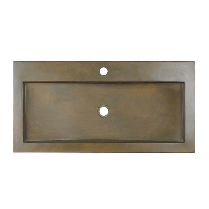 Barclay - Gentry Rect Above Counter w/ 1 Faucet Hole,Vintage Brown - Vintage Brown