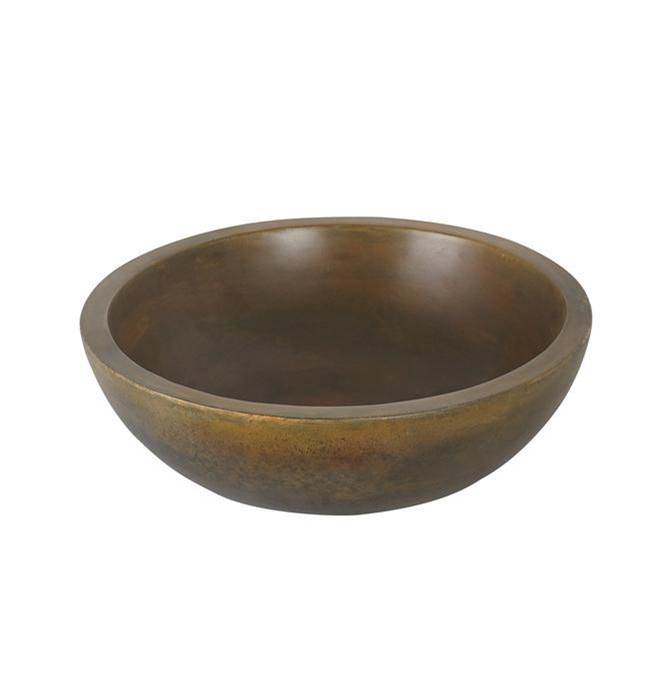 Barclay - Cordell Small Round Cement Vessel, Vintage Brown - Vintage Brown