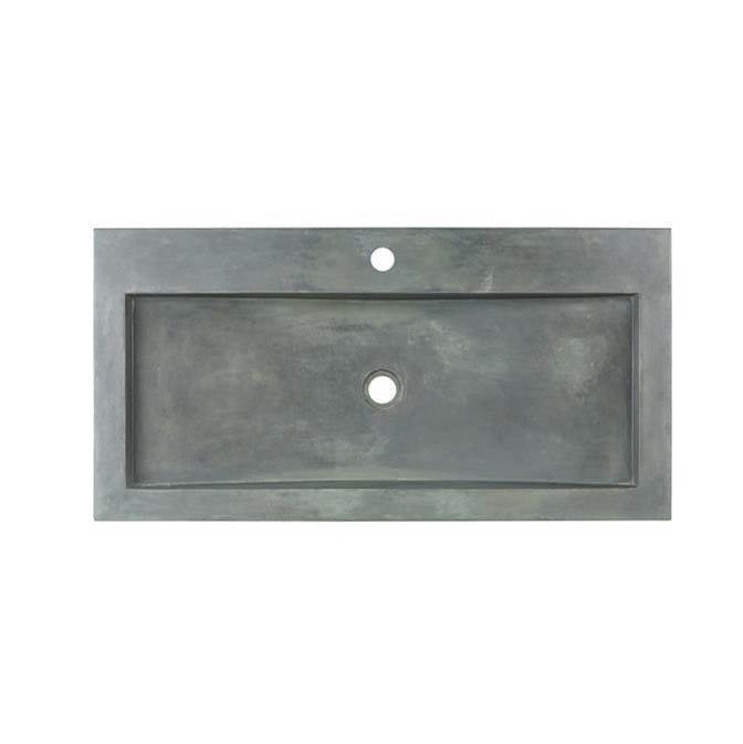 Barclay - Gentry Rect Above Counter w/ 1 Faucet Hole,Copper Green - Copper Green