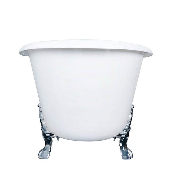 Markus 66'' CI Dbl Slipper Tub, White,7'' Deck Holes, BL Feet