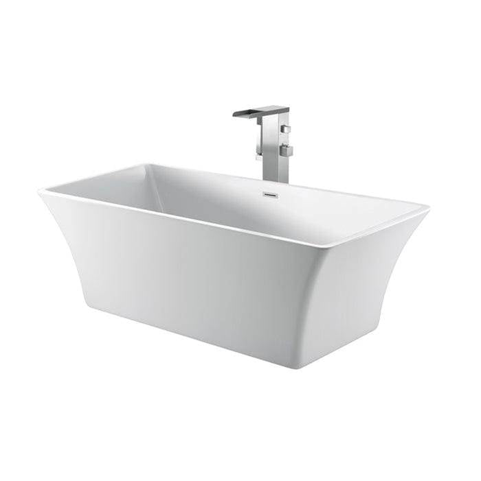 Tara 60'' AC Freestanding Tub White,w/Internal Drain-OF BN