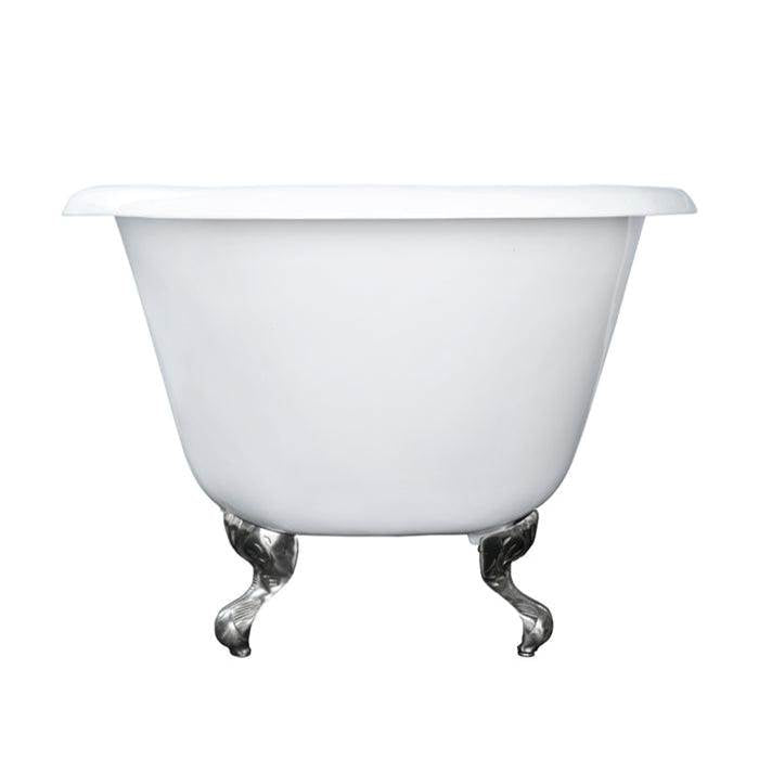 Aristo Cast Iron Roll Top WH 55'', 7'' Holes, Black Feet