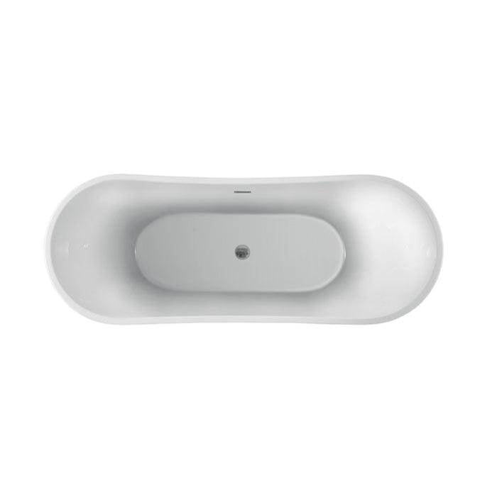 Nyx 72'' AC Freestanding Tub White,w/Internal Drain-OF BN