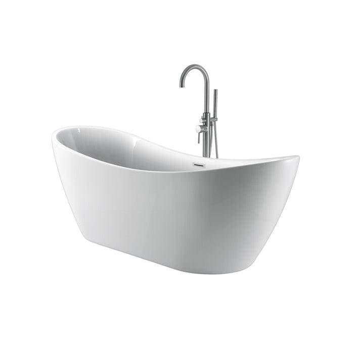 Nyx 72'' AC Freestanding Tub White,w/Internal Drain-OF BN