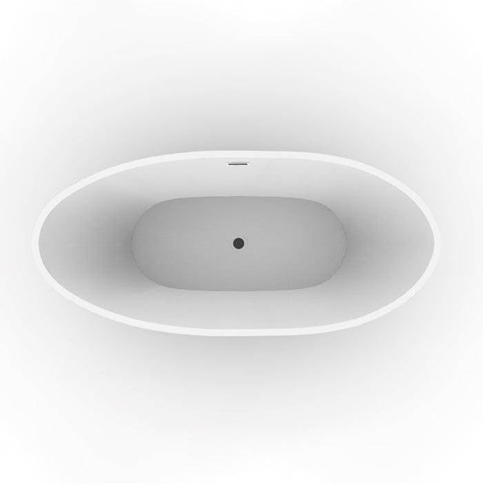 Nessa 67'' Acrylic Freestanding Tub WH, w/Internal Drain, BN