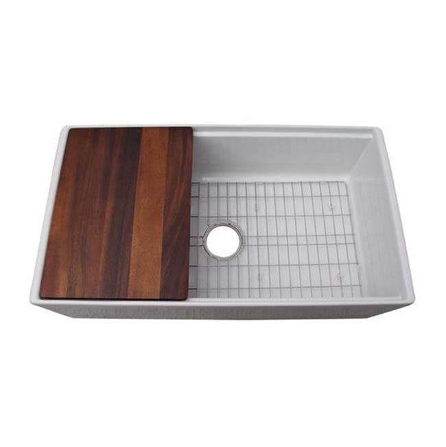 Crofton 36''Single Bowl sink w/ledge,Plain front,White