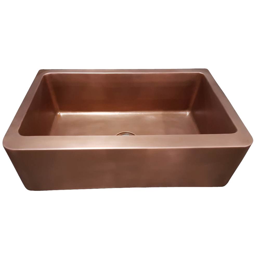 Barclay - Austin 36'' Smooth Copper Apron Front Sink-SAC - Smooth Antique Copper