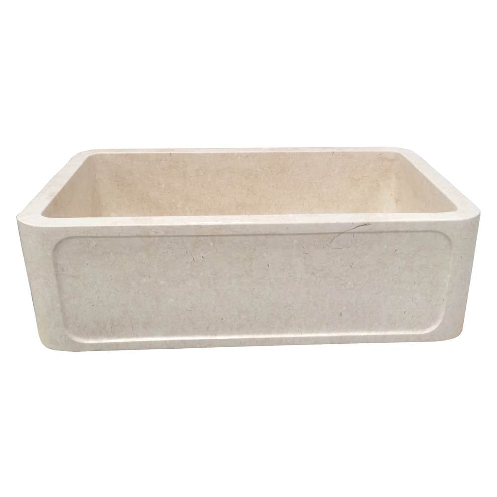 Barclay - Chardonnay 33'' Marble Single Bowl Apron Front Sink, MPGA - Polished Marble