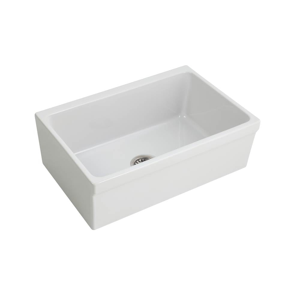 Barclay - Gannon 30'' Single Bowl Fireclay Apron Front Sink-White - White