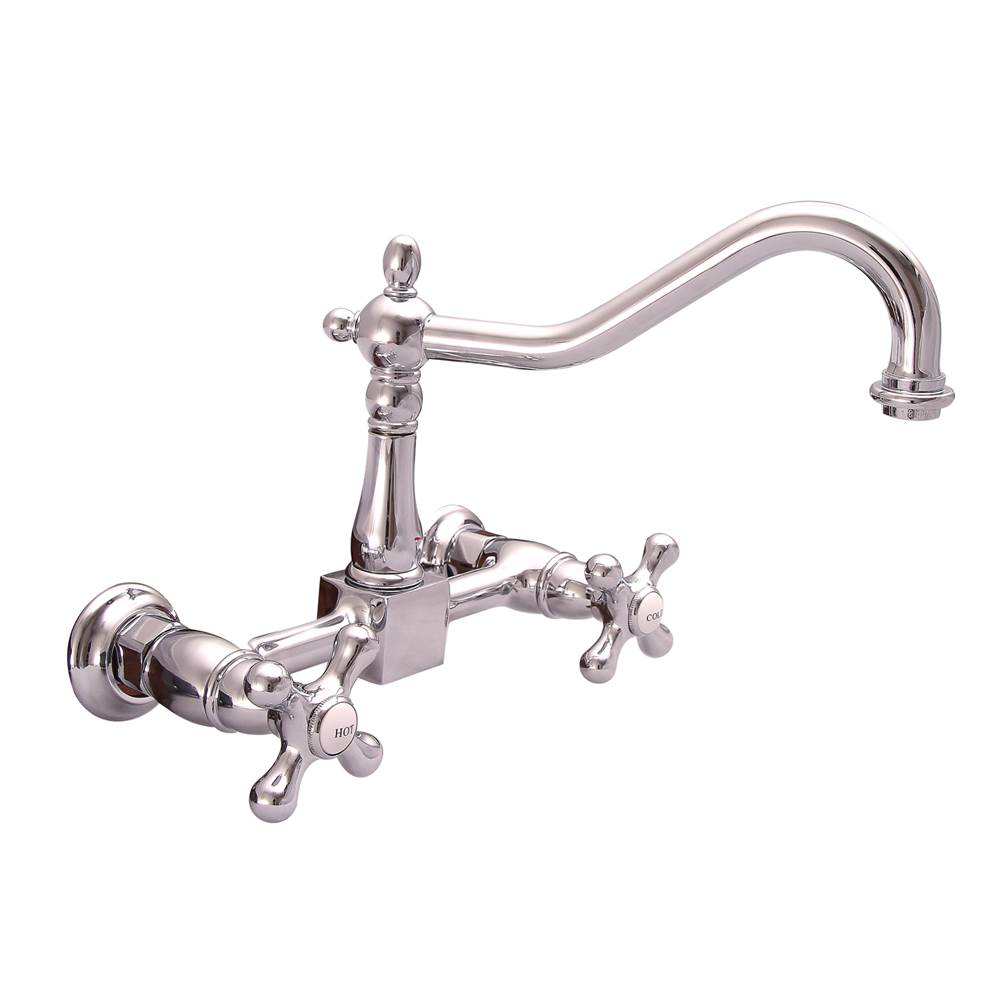 Barclay - Kate Gooseneck Spout w/Cross Handles w/ceramic Disc, ORB - Oil Rubbed Bronze