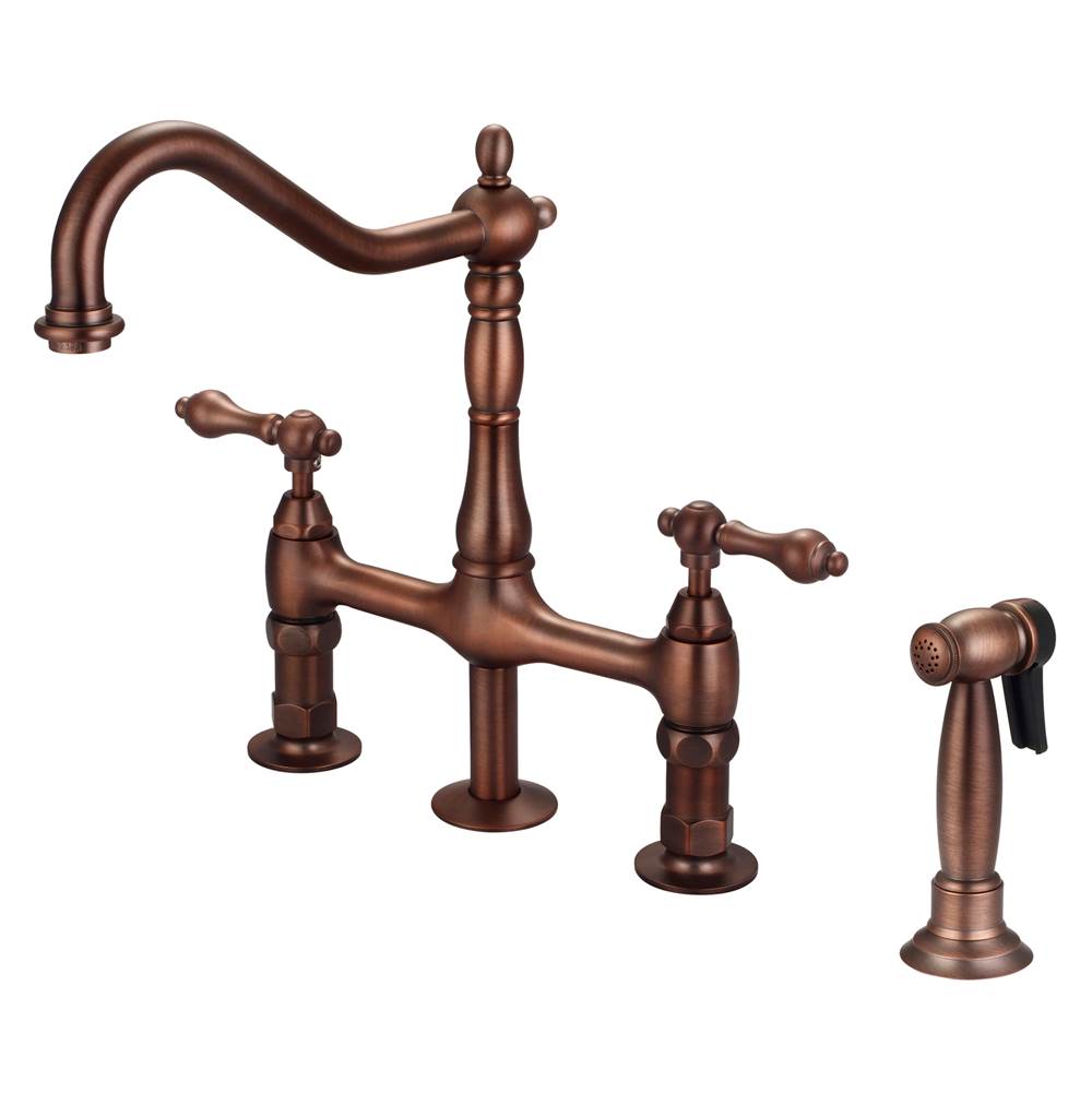 Barclay - Emral Kitchen Bridge Faucet Sidespray & Metal Lver Hdl,ORB - Oil Rubbed Bronze