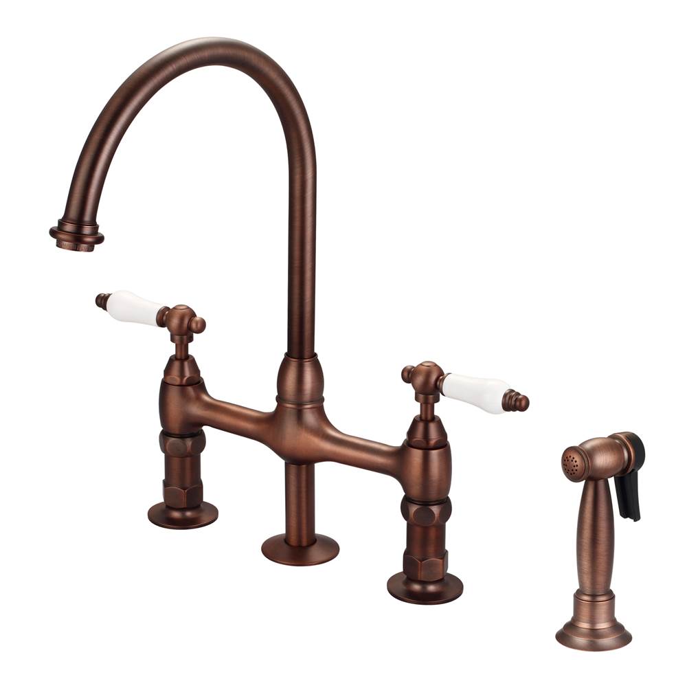 Barclay - Harding Kitchen Bridge Faucet Sidespray & Porc Lever Hdl,ORB - Oil Rubbed Bronze