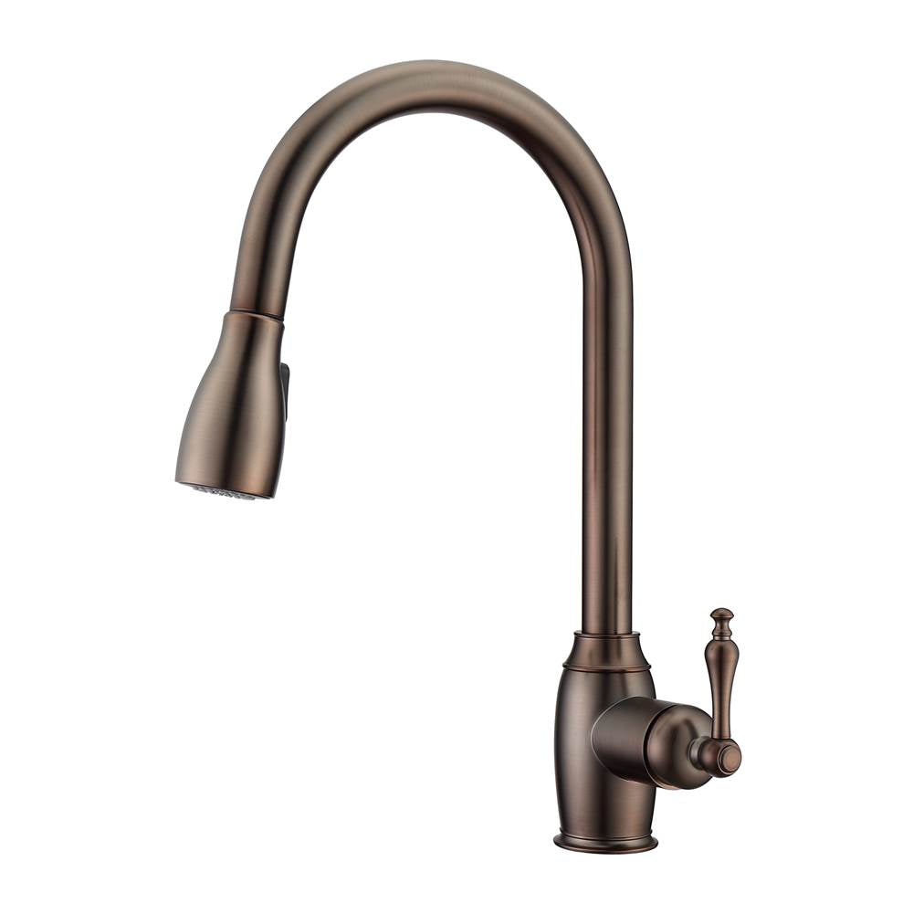 Barclay - Bistro Kitchen Faucet,Pull-Out Spray, Metal Lever Handles,ORB - Oil Rubbed Bronze